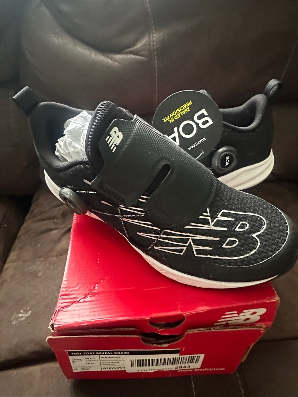 New Balance Kids Black and White BOA Sneaker